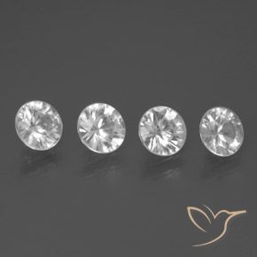 3.41 ctw White Zircon Stones, Natural Zircon in Diamond-Cut Shape for Sale