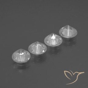 Zircon Gemstones in 5.5 mm (calibrated) Size for Sale, Zircon Stones in White Color