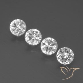 3.31ctw Natural White Zircon, Round, VVS-VS