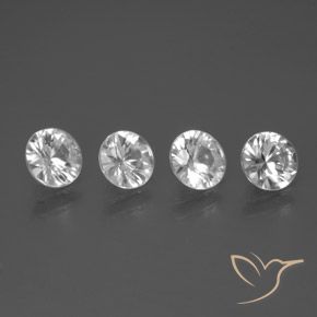 3.31 ctw White Zircon Stones, Natural Zircon in Diamond-Cut Shape for Sale