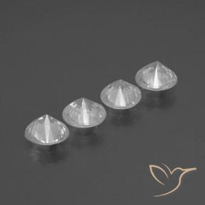 Zircon Gemstones in 5.5 mm (calibrated) Size for Sale, Zircon Stones in White Color