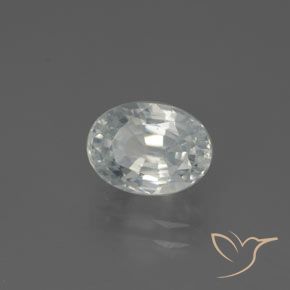 2.85 ct White Zircon Stone, Natural Zircon in Oval Facet Shape for Sale