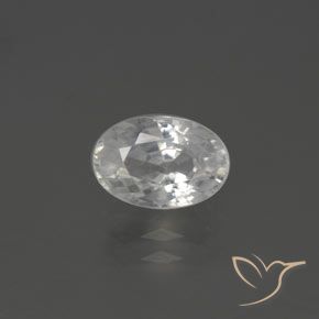 2.22 ct White Zircon Stone, Natural Zircon in Oval Facet Shape for Sale