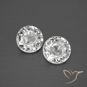 3.36 ctw White Zircon Stones, Natural Zircon in Round Facet Shape for Sale