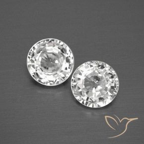 3.59 ct White Zircon, 6.9 mm Round Cut From Cambodia, Photo A