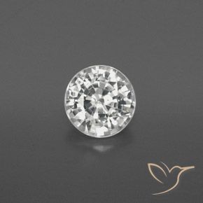 1.88ct Natural Warm White Zircon, Round, VVS, Photo A