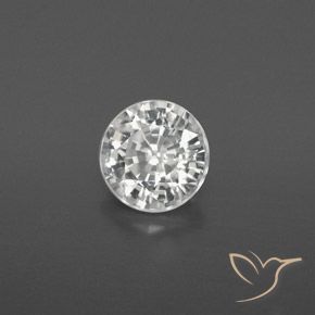 1.88 ct White Zircon Stone, Natural Zircon in Round Facet Shape for Sale