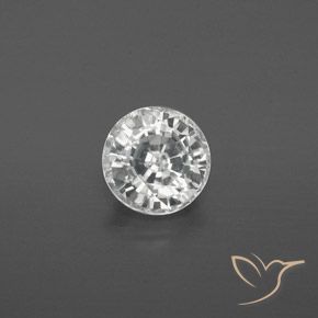 1.65ct Natural Warm White Zircon, Round, VVS