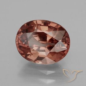 3.05 ct Red Zircon Stone, Natural Zircon in Oval Facet Shape for Sale