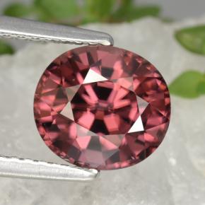 Темно-красный Циркон Камень - 3.4ct Фасетный Овал (ID: 379572)