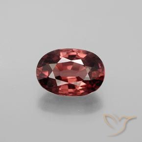 10.2 x 7mm Oval Facet Red Zircon from Tanzania, Weight of 3.48ct, Natural untreated gemstone in VVS-VS Clarity, 1pc Zircon - the Color is Scarlet Red Tone, Mohs Hardness of 6.5 - 7.5 suitable for daily wear jewelry, December Birthstone, Photo A