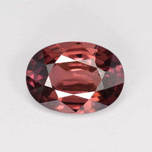 Темно-красный Циркон Камень - 3.5ct Фасетный Овал (ID: 379578)