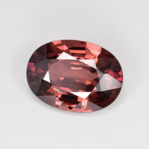 3.46 ct Red Zircon Stone, Natural Zircon in Oval Facet Shape for Sale