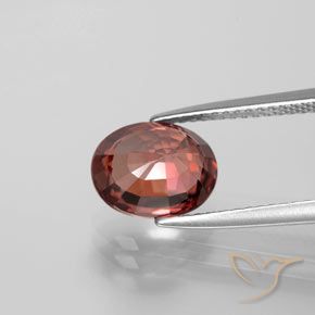 Zircon Gemstone in 9.4 x 7.6 mm Size for Sale, Zircon Stone in Medium-Dark Red Color