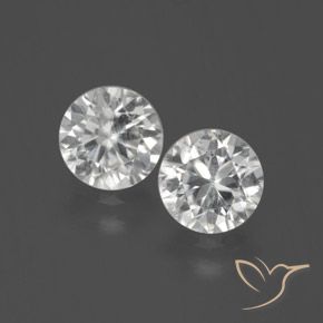 2.56 ct White Zircon, 6.2 mm Diamond Cut From Cambodia, Photo A
