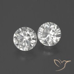 2.56 ctw White Zircon Stones, Natural Zircon in Diamond-Cut Shape for Sale