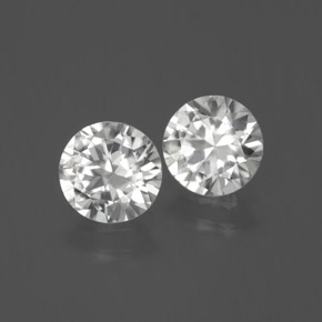 2.56 ctw White Zircon Stones, Natural Zircon in Diamond-Cut Shape for Sale