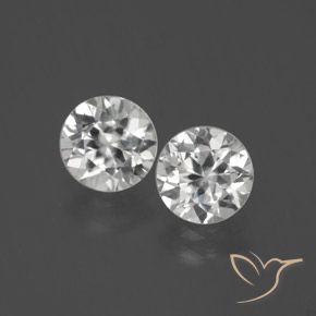 3.13 ct White Zircon, 6.6 mm Diamond Cut From Cambodia, Photo A