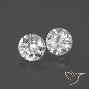 3.13 ctw White Zircon Stones, Natural Zircon in Diamond-Cut Shape for Sale
