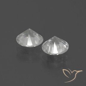 Zircon Gemstones in 6.5 mm (calibrated) Size for Sale, Zircon Stones in White Color