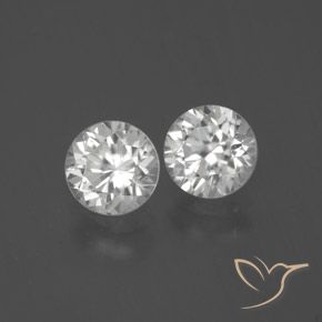 2.59 ctw White Zircon Stones, Natural Zircon in Diamond-Cut Shape for Sale