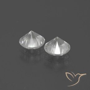 Zircon Gemstones in 6 mm (calibrated) Size for Sale, Zircon Stones in White Color