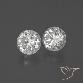 2.71 ctw White Zircon Stones, Natural Zircon in Diamond-Cut Shape for Sale