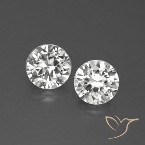 2.64ctw Natural White Zircon, Round, VVS-VS