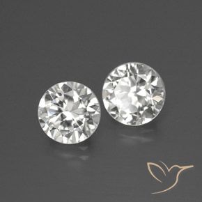 2.64 ctw White Zircon Stones, Natural Zircon in Diamond-Cut Shape for Sale