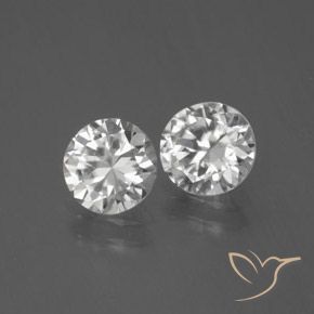 2.49 ctw White Zircon Stones, Natural Zircon in Diamond-Cut Shape for Sale