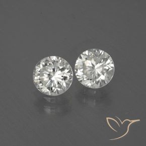 2.83 ctw White Zircon Stones, Natural Zircon in Diamond-Cut Shape for Sale