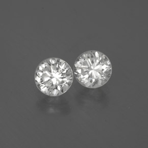 2.35 ct White Zircon Stone, Natural Zircon in Diamond-Cut Shape for Sale
