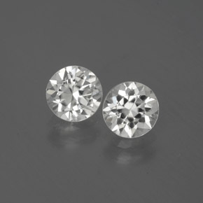 Blanc Zircon gemme - 1.3ct Facette ronde (ID: 380432)