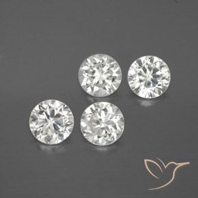 5.28ctw Natural White Zircon, Round, VVS-VS