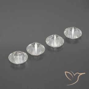Zircon Gemstones in 6 mm (calibrated) Size for Sale, Zircon Stones in White Color