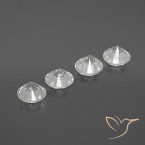 Zircon Gemstones in 6 mm (calibrated) Size for Sale, Zircon Stones in White Color