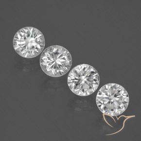4.68ctw Natural White Zircon, Round, VVS-VS