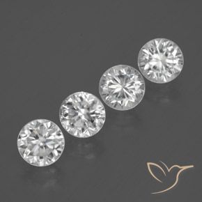 4.68 ctw White Zircon Stones, Natural Zircon in Diamond-Cut Shape for Sale