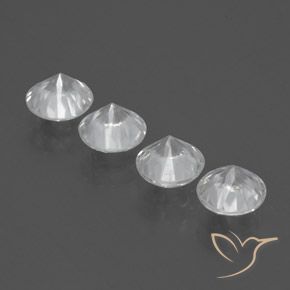 Zircon Gemstones in 6 mm (calibrated) Size for Sale, Zircon Stones in White Color