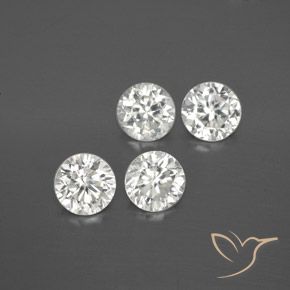 4.31ctw Natural White Zircon, Round, VVS-VS