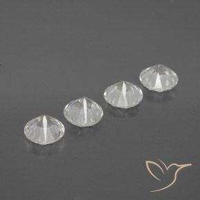 Zircon Gemstones in 6 mm (calibrated) Size for Sale, Zircon Stones in White Color