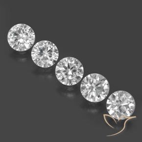 6.20ctw Natural White Zircon, Round, VVS-VS