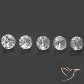 6.20 ctw White Zircon Stones, Natural Zircon in Diamond-Cut Shape for Sale