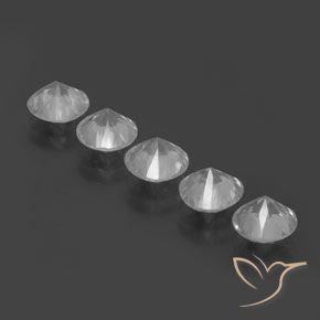 Zircon Gemstones in 6.5 mm (calibrated) Size for Sale, Zircon Stones in White Color