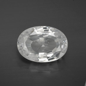 Белый Циркон Камень - 10.7ct Фасетный Овал (ID: 381425)