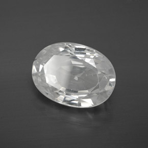 10.67 ct White Zircon Stone, Natural Zircon in Oval Facet Shape for Sale