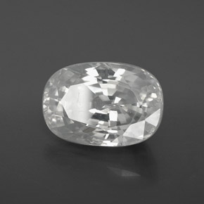 9.84 ct White Zircon Stone, Natural Zircon in Oval Facet Shape for Sale
