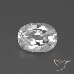 2.85ct Natural White Zircon, Oval, VVS