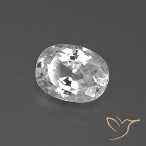 2.85 ct White Zircon Stone, Natural Zircon in Oval Facet Shape for Sale