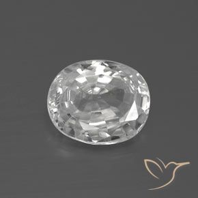 2.92 قيراط زركون أبيض ، <cite dir="ltr" lang="en">8.6 x 7.1</cite> ملم قطع بيضاوي من كمبوديا, Photo A